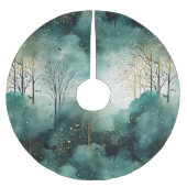 Green Gold Trees Weihnachten Polyester Weihnachtsbaumdecke (Vorderseite)