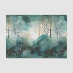 Green Gold Trees Weihnachten Seidenpapier