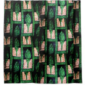 Green & Gold Tribal Bath Accent Duschvorhang (Vorderseite)
