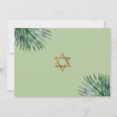 Green Gold Tropical Bat Mitzvah Floral Palm Modern Save The Date (Rückseite)