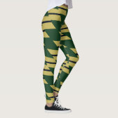 Green Gold und Navy Geometric Gemustert Leggings (Rechts)