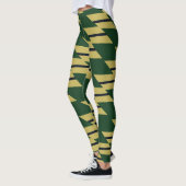 Green Gold und Navy Geometric Gemustert Leggings (Links)