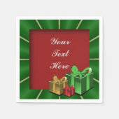 Green Gold und Red Christmas Boxes Napkins Serviette (Vorderseite)