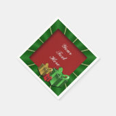 Green Gold und Red Christmas Boxes Napkins Serviette (Ecke)
