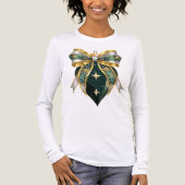 Green Gold und Silber Ornament and Bow Tri-Blend Shirt (Vorderseite)