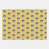 Green, Gold und White Saint Bernard Illustration Geschenkpapier Set (Vorderseite 2)