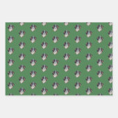 Green, Gold und White Saint Bernard Illustration Geschenkpapier Set (Vorderseite)