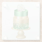 GREEN & GOLD URLAUB CHRISTMAS CAKE GLASUNTERSETZER (Rückseite)