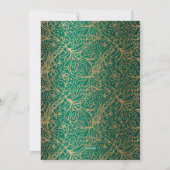 Green & Gold Verziert Happy Holidays Feiertagskarte (Rückseite)