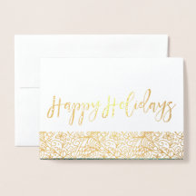 Green & Gold Verziert Happy Holidays