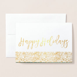 Green & Gold Verziert Happy Holidays Folienkarte