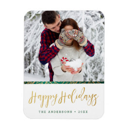 Green & Gold Verziert Happy Holidays Magnet