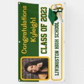 Green & Gold Vinyl Abschluss Banner (Vertikal)