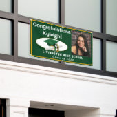 Green & Gold Vinyl Abschluss Foto Banner (Äußeres Gebäude)