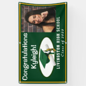 Green & Gold Vinyl Abschluss Foto Banner (Vertikal)