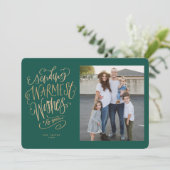 Green Gold Warmest wünscht Weihnachts-Fotokarte Einladung (Stehend Vorderseite)