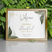 Green Gold Watercolor Brautparty Willkommen Poster