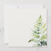 GREEN GOLD WATERCOLOR FERN FOLIAGE VERLOBUNG EINLADUNG (Rückseite)