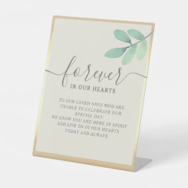 Green Gold Wedding Memorial Sign Sockelschild