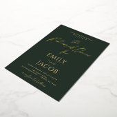 Green Gold Wedding Modern Typografy Script Folieneinladung (Gedreht)