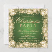 Green Gold Weihnachts-Party Einladung (Vorderseite)