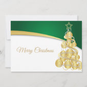 Green Gold Weihnachtsbaum Einladung (Rückseite)