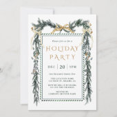 Green & Gold Weihnachtsfeier Einladung (Vorderseite)