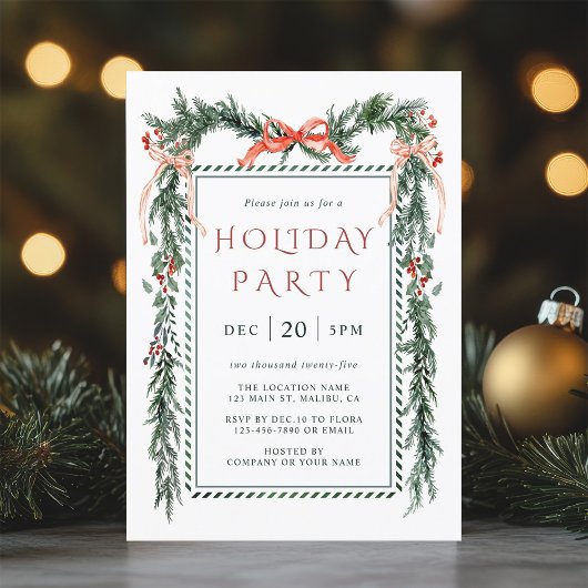 Green & Gold Weihnachtsfeier Einladung