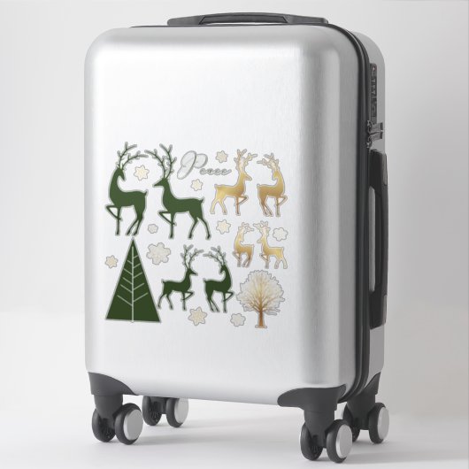 Green Gold Weihnachtsfeiertage Moderne Elemente Aufkleber (Koffer)