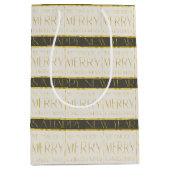 Green Gold Weihnachtsmuster#35 ID1009 Mittlere Geschenktüte (Vorderseite)