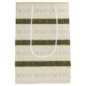 Green Gold Weihnachtsmuster#35 ID1009 Mittlere Geschenktüte (Rückseite)