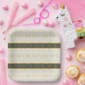 Green Gold Weihnachtsmuster#35 ID1009 Pappteller (Party)