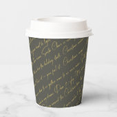 Green Gold Weihnachtstypografie Muster36 ID1009 Pappbecher (Rückseite)