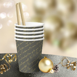 Green Gold Weihnachtstypografie Muster36 ID1009 Pappbecher