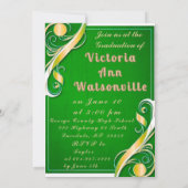 Green Gold White Abschluss 2025 Einladung (Rückseite)