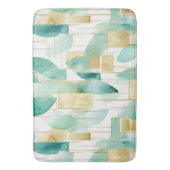 Green Gold White Abstrakt Badematte (Vorderseite Vertikal)