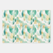 Green Gold White Abstrakt Geschenkpapier Set (Vorderseite 2)
