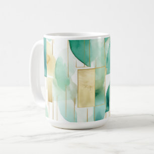 Green Gold White Abstrakt Kaffeetasse