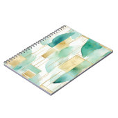 Green Gold White Abstrakt Notizblock (Linke Seite)