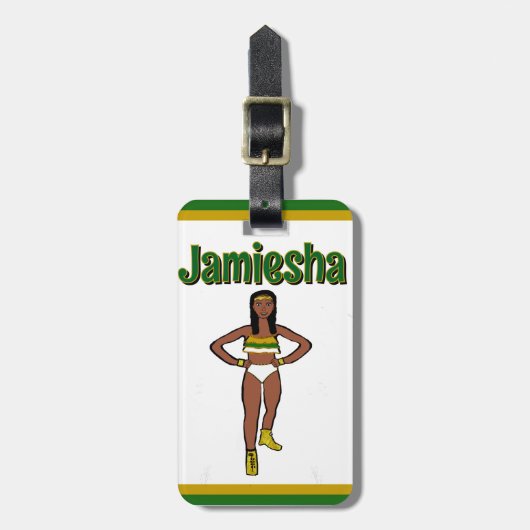 Green Gold White Dancer #1 Gepäckanhänger (Vorderseite vertikal)