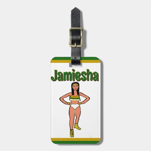 Green Gold White Dancer #2 Gepäckanhänger (Vorderseite vertikal)
