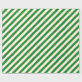 Green Gold White Diagonal Stripe Muster Weihnachte Geschenkpapier (Flach)