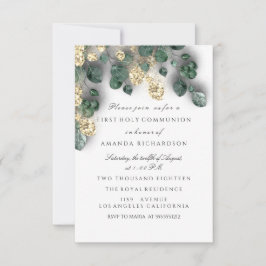 Green Gold White First Heilige Kommune Cross Einladung