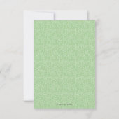 Green Gold White Floral Wedding RSVP Karten (Rückseite)