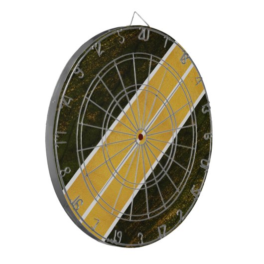 Green Gold White Lines Dartscheibe (Vorderseite Links)