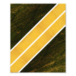Green Gold White Lines Fotodruck