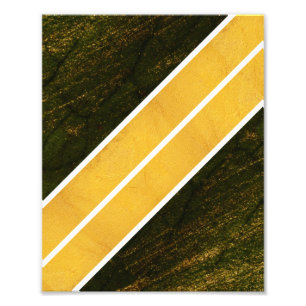 Green Gold White Lines Fotodruck