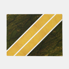 Green Gold White Lines Fußmatte