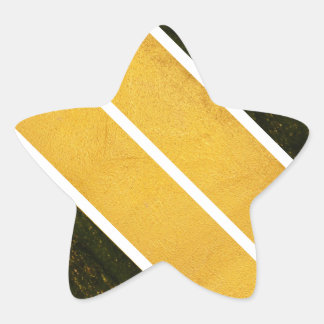 Green Gold White Lines Stern-Aufkleber