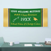 Green, Gold, White School Wiedersehen Banner (Messe)